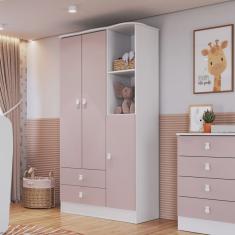 Guarda-Roupa de Bebê 3 Portas 2 Gavetas Baby