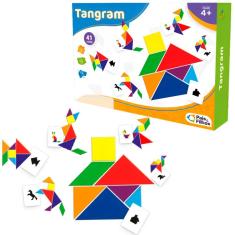 Quebra Cabeça Tangram Brinquedo Pedagógico Com 7 Peças - Pais e Filhos