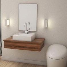 Bancada para Banheiro 80cm com Cuba Q39 e Espelheira 801W Metrópole Co