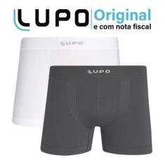 Kit 02 Cuecas Boxer  Microfibra Lupo Sem Costura Ref: 436, Branco, Cin