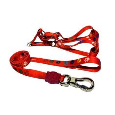 Coleira Peitoral Cães Super Premium Seda 15Mm - Vermelho Nº1