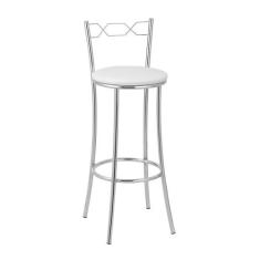 Kit 2 Banquetas Cromadas BC51A de Metal e Assento Espuma D15 Treparoni