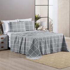 Jogo Lençol Cama King 4 Peças Micropercal 200 Fios Austin - Bia Enxova