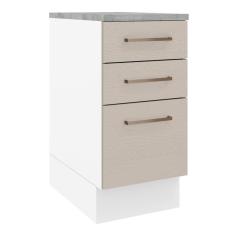 Balcão 40 Cm 3 Gavetas Agata Madesa Branco/crema