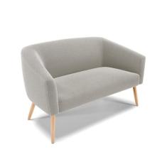 Sofá 2 Lugares Namoradeira Pé Palito Natural Stella Bouclê Cinza D03 -