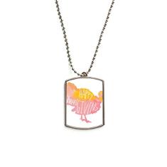 DIYthinker Colar para animais de estimação com pingente de corrente de aço inoxidável com padrão de aquarela de peru para dia de