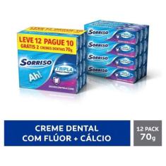 Creme dental sorriso tripla limpeza completa 12x70g leve 12 pague 10