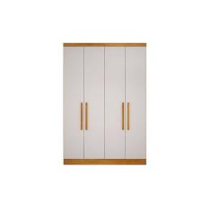 Módulo de Quarto Casal Guarda Roupa Rizon c/ 4 Portas e 3 Gavetas Freijo Cumaru c/ Fendi - Novo Horizonte