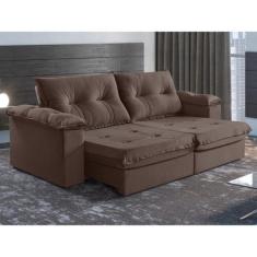 Sofá Retrátil e Reclinável Modulado 2 Lugares 230cm Pés em Madeira Mac