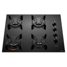 Cooktop a Gás Atlas U Top 4 Bocas Mesa de Vidro Preto Bivolt