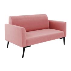 Sofá Namoradeira Pés Villach Marisa Suede Rosê D03 - D'Rossi
