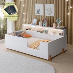 Cama Doçura Infantil com Nicho Design Juvenil Branca Incluso Lousa Mág