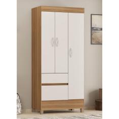 Guarda Roupa Roupeiro Solteiro 32860 03 Portas 02 Gavetas Windi Amendola Touch Off White Demóbile 
