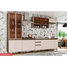 Cozinha Completa Connect 8 Peças (2 Armários + 1 Paneleiro + 3 Balcões + 2 Tampos) C6P16 Duna/Cristal - Henn