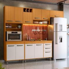 Cozinha Compacta 4 Peças com Balcão e Tampo Malta Poliman Moveis