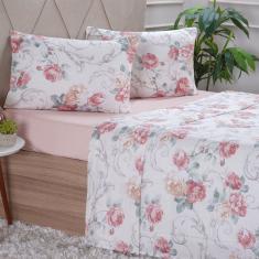 Jogo de Cama Casal 4 Peças 150 Fios Extra Macio 100% Algodão