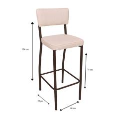 Banqueta Estilo Industrial Soul Ambiente Principal Escritório Preto/Bege