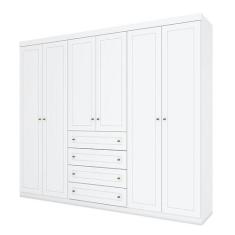 Guarda Roupa Casal Americano 6 Portas Branco HP  Henn