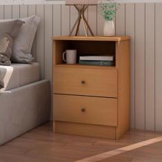 Mesa de Cabeceira Irlanda 2 Gavetas Freijó - Genialflex, Marrom, Moder