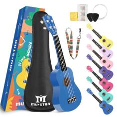 Ukulele Soprano MUSTAR Ukulele infantil para iniciantes - Ukulele de guitarra pequeno de 53 cm para crianças pequenas férias, bolsa, sintonizador digital, alça, palhetas,