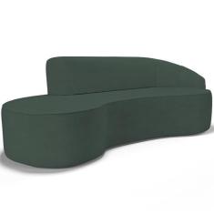 Sofá 5 Lugares Curvo Sala de Estar Living Firenze Direito D02 Linho Ve