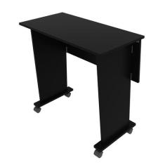 Escrivaninha Escritório 80x73x40 cm Preta Com Rodizio - Tecnomobili