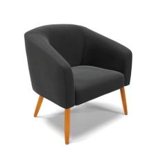 Poltrona Decorativa Pé Palito Castanho Stella Veludo D03 - D'Rossi, Pr