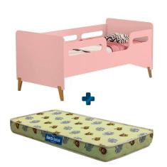 Cama Infantil Com Grade Rose Cecilia Vj Móveis Com Colchão Probel