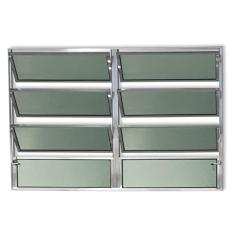 Janela Basculante de Alumínio 80x150cm 2 Seções com Vidro Boreal Plus Brimak Brilhante