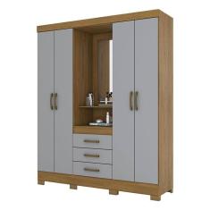 Guarda Roupa Solteiro B24 Nature Cinza – Briz Móveis