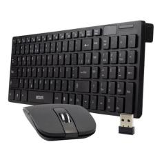 Teclado E Mouse Sem Fio Bk-s1000 Preto Super Slim mod apple - Exbom