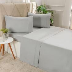 Jogo de Cama Queen Serenitá 4 Pçs Bordado Festonê 158x198x35cm - Bene 