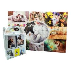 Quebra-Cabeça Vida de Gato 300 peças - MDF Madeira - Coleção Tea &Amp;