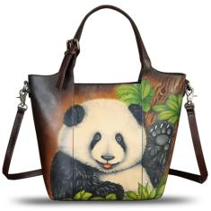 Bolsa feminina de couro genuíno pintada à mão, feita à mão, bolsa de ombro casual, Padrão 5, Medium