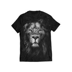 Camiseta Leão Tribo Judá Felino Black Lion T shirt - Di Nuevo, Preto, 