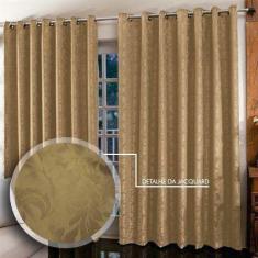 Kit 2 Cortina Jacquard 3 x 2,5 m  e 2 x 1,8m  Admirare, Gold 