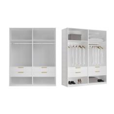Guarda-roupa Modulado 2 Peças Sem Portas Jade Cabecasa Madeiramadeira Branco Fosco