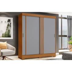 Guarda Roupas 2 Portas De Correr E 2 Gavetas C- Pés Briz B353 Flex Nature-off White Ou Cinza