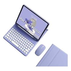 Teclado Redondo + Mouse + Capa Para 2022/2021/2020/2018 iPad Pro 11 Polegadas