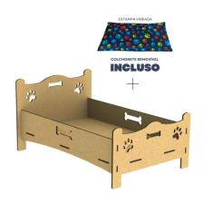 Cama Caminha Sofá Casa Pet Cachorro Gato Mdf + Colchonete - IMGroppo