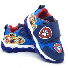 Tênis infantil Menino Patrulha Canina Luz de Led Personagem - Mini Pé,