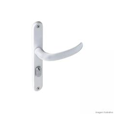 Fechadura Externa Aço Zamac Concept Com Espelho Pado Branco