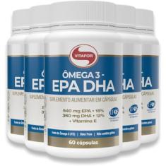 Kit 5 Ômega 3 EPA DHA Vitafor 60 Cápsulas
