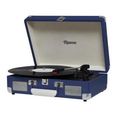 Vitrola HI FI Raveo Sonetto Chrome, Vinyl, Bluetooth, USB, Aux, Navy -