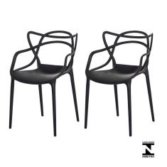 Kit 2 Cadeiras Allegra Preta Sala Cozinha Jantar