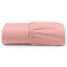 Lençol Unique Avulso de Baixo Casal Padrão com Elástico Micro Percal 400 Fios - Rosê