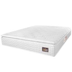 Colchão Casal Espuma D33 Pillow Top Van Gogh 138x188x24cm Branco Hellen-suporta Até 120 Kg Branco