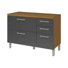 Balcão de Cozinha Modulado Princesa 2 Portas e 3 Gavetas c/Tampo 120cm