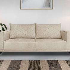 Sofá Eliot 2 Lugares 160 Cm Linho Boucle Bege