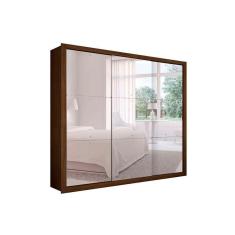 Guarda Roupa Casal 3 Portas De Correr E 4 Gavetas C- Espelho Veneza Gold Naturale - Rufato